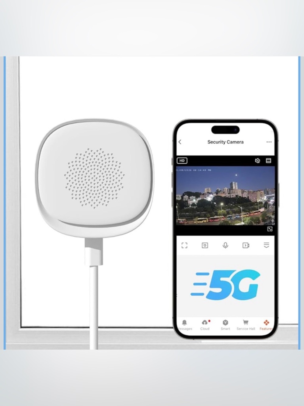 2.5K Window Camera, 2.4G/5G WiFi Indoor Camera for Home Security